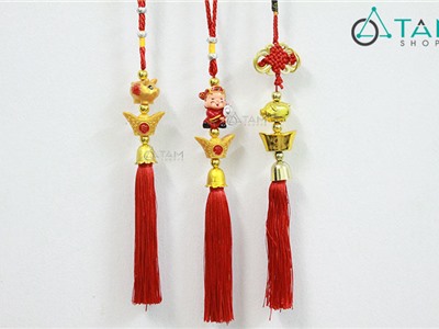 Dây treo Tết thần tài may mắn heo xinh số 33 (30cm)